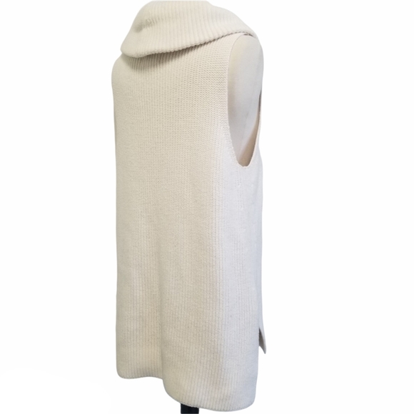 LOU & GREY White Sleeveless Cowl Neck Knit Top S - Picture 7 of 8